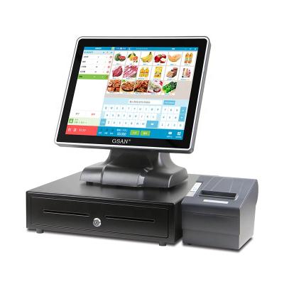 China Restaurnat / Retail / Suppermarket Restaurant Cash Register 17 Inch Cumputer POS System All In One Touch Screen Windows POS Systems for sale