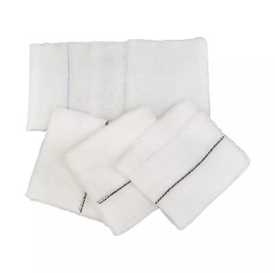 China 16ply Xray Cotton Gauze Swabs Detectable 100% Natural Cotton Gauze Pads for sale