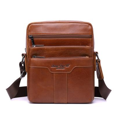 China Foreign trade custom hot orders fashion logo cowhide leather leather cross - body bag shoulder bag handbag briefcase for sale