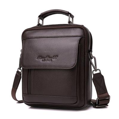 China Fashion Genuine Leather Men's Business Handbag Briefcase Cowhide Shoulder Bag Customized LOGO Men's Bags Wholesale for sale