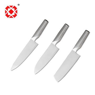 China Sustainable Professional Stainless Steel Household Knife Set 3PCS With Hollow Handle Knife for sale