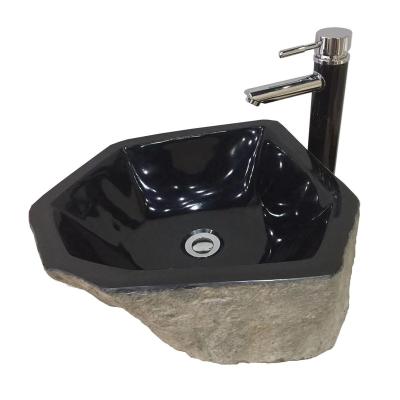 China Modern Black Granite Stone Bathroom Sink Supplier for sale