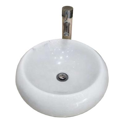 China Modern Hot Selling Natural Marble Stone Porcelain Vessel Handcrafted Sink For Bathroom for sale