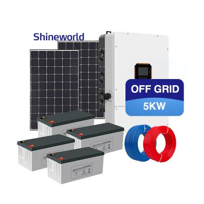 China Home Shineworld 5KW Poly Panels Price 5KW Solar Panel System With Battery Backup Wholesale China for sale