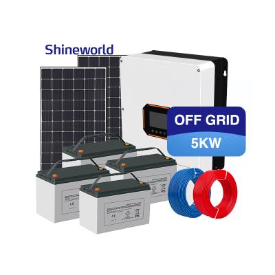 China Home Shineworld Cheapest 5KW Home Module Kit Price 10kw 12KW 15kw 20kw Panel Set Power Solar Energy Off Grid Solar Generator System for sale