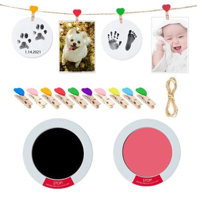 China Custom Wooden Clay Frame Wooden Baby Dog Kit Cardboard Clip for Handprint NO--Gift Keepsake Handprint and Footprint Clay for sale