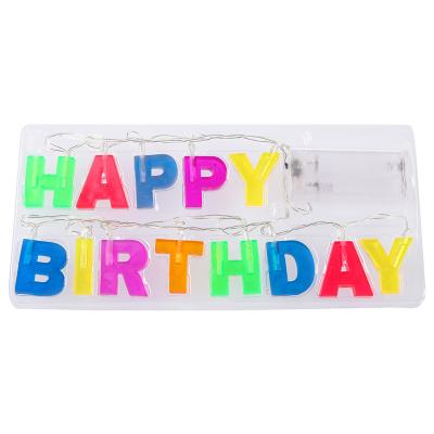 China Safe And Environmentally Friendly Material Gift Decoration Colorful HAPPY BIRTHDAY Letter Safe And Environmentally Friendly Material LED String Lights for sale