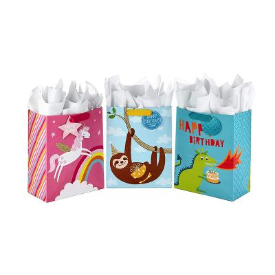 China Recycled Materials Pafu Sloth Dinosaur Unicorn Theme Paper Bag 13