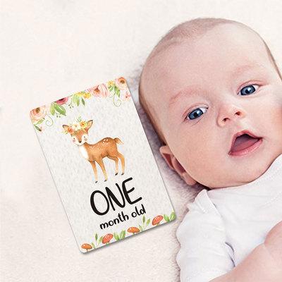 China Pafu 2022 Baby Age Paper Signs Card Monthly Milestone Card Birthday Card For Baby for sale