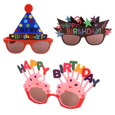 China Birthday Gifts Kids Novelty Happy Birthday Plastic Sunglasses for sale