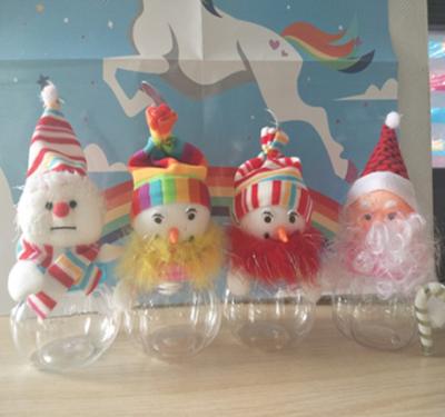 China Christmas Candy Container Santa Claus Sweet Snowman Plastic Candy Jar Battle Xmas Decoration Christmas Party Decoration Kids Gift for sale