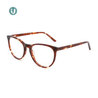 China IU-21005 Stylish Prescription Light Tortoise Optical Frame Acetate Colorful Eyewear Spectacle Frame for sale