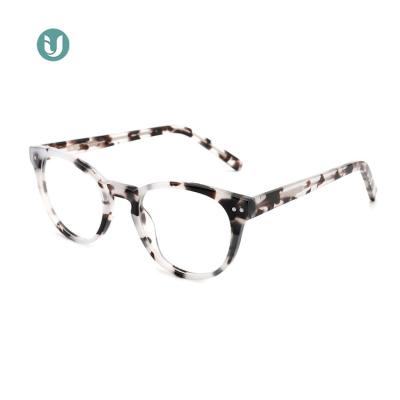 China Durable IU-21008 Cat Eye Acetate Optical Eyeglasses prescription frames with rivet for sale