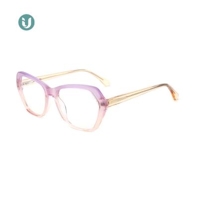 China IU-28016 High End Prescription Fashion Eyeglasses Frames Eyewear Acetate Optical Glass Frames for sale