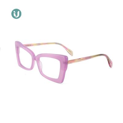 China Latest Fashions IU-31112 Prescription Acetate Optical Cat Eyes Frames Glass Eyewear for sale