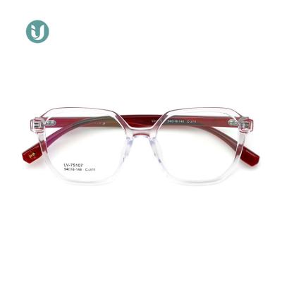 China Hot Selling Prescription 75107 Fashion Quality Optical Polygon TR90 Eyewear Glasses for sale