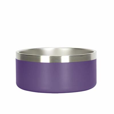 China Sustainable Vacuum Double Wall Dog Bowls With Rubber Bottom Keep Stable for sale