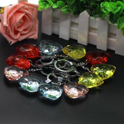 China Good Promotional Gifts Selling Anime Gift Custom Acrylic Heart Personalized Key Chain With Holographic Glitter Key Chain Supplier for sale