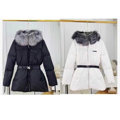 China Ladies Coats Duck Quilt Jacket Womens Down Coats Fur Collar Long Hooded Quilt Jackets Winter Waterproof Women Large for sale