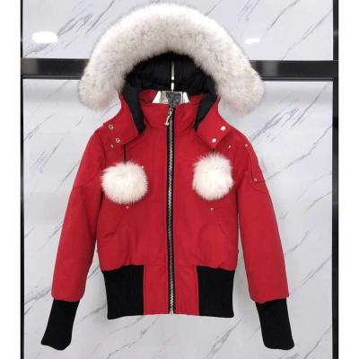 China Large Women's Windproof Hooded Jacket Women's Waterproof Fur Jacket Winter Stripper Warm Down Coat for sale