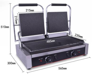 China Profesional Commercial Electric Double Touch Panini Grill Press Sandwich Steak Waffle Maker With High Quality for sale