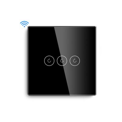 China EU 3 Band Smart Switches Work With Wifi Smart Wall Switch Smart Home System Automation S1N3G for sale