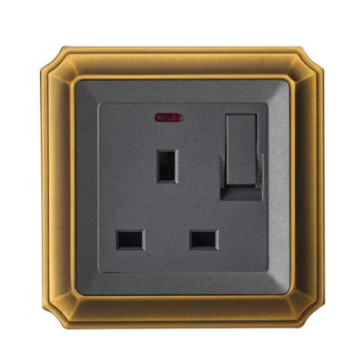 China Residential / General Purpose Bronze 13A Switched UK Socket With Lamp Switch for sale