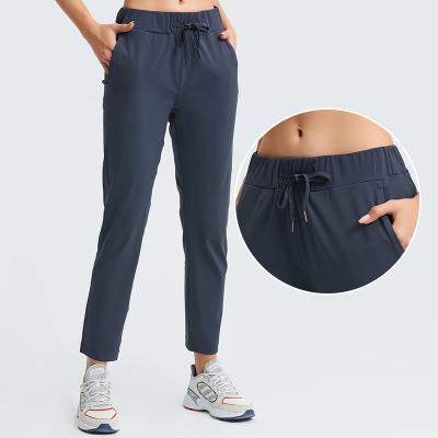 China Breathable Quick Dry Jogger Pants Women Sweatpants Lightweight Drawstring Waistband Plain Elastic Sweatpants for sale