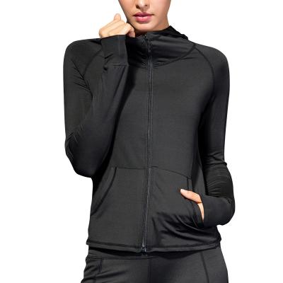 China OEM ODM Women Breathable Gym Fitness Hoodie Outdoor Top Sports Training Jackets With Zipper for sale