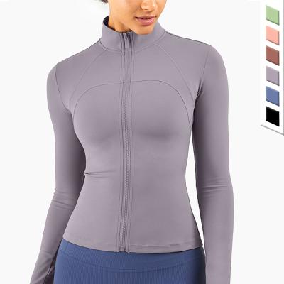 China High Quality Yoga Fitness Jackets Women's Breathable Fitness Jacket Zipper Slim Fit Empty Jackets for sale