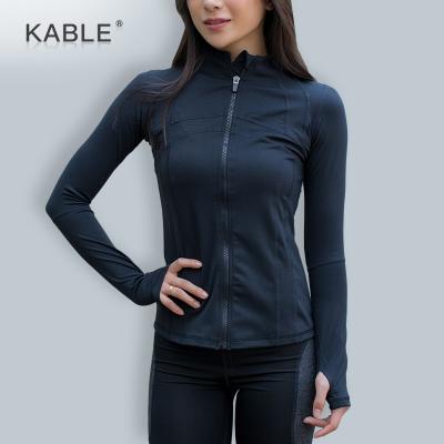 China High Quality Breathable Yoga Top Black Zipper Yoga Sport Jacket for sale