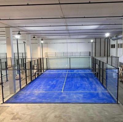 China Q235 B EXITO 2023 100% Hot Dip Galvanized Panoramic Steel Pole Indoor Padel Court With 12mm Toughened Glass For 10 Years Warranty for sale