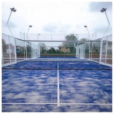 China Q235 B EXITO Hot Dip Galvanized Padel Court With 12mm Tempered Glass for sale