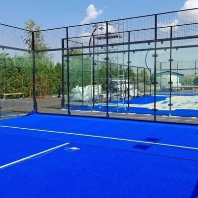 China Q235 B EXITO 2023 100% Hot Dip Galvanized Panoramic Steel Pole Indoor Padel Court With 12mm Toughened Glass For 10 Years Warranty for sale