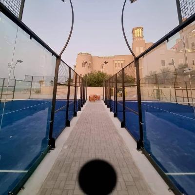 China New Panoramic Pedal Padel Court Model Q235 B EXITO 2023 100*100mm Tennis Court Factory Cost Paddle Court With CE Certified Turf for sale