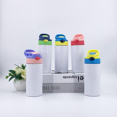 China New Style Stocked 12oz 350ml Sublimation Blanks Kids Straight Tumbler Sippy Cup With Straw for sale