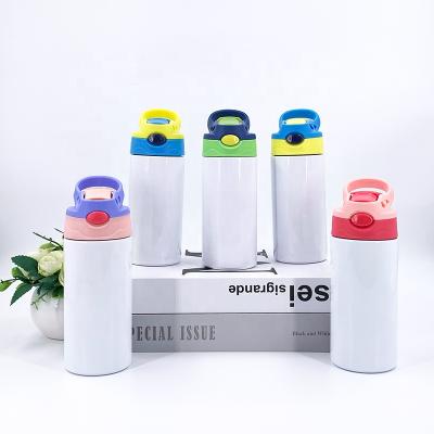 China Factory Delivery Sublimation Stocked 12 Ounce Kids Water Bottle Straight Water Bottle Blank For Kids With Straw for sale