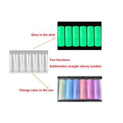 China 2021 New Style 20oz Viable UV Glow In Dark Rocker Color Changing Straight Rocker With Covers for sale