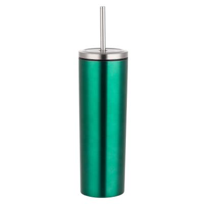 China Wholesale Lean Stainless Steel Tumbler 20oz With Steel Straw And Lid for sale