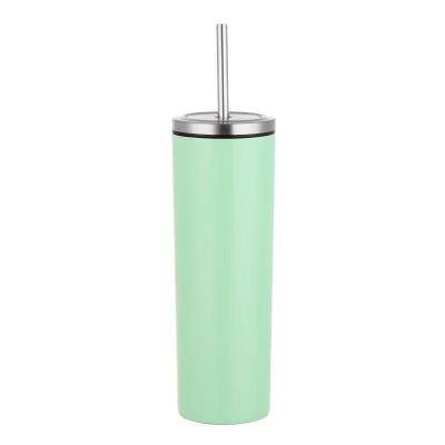 China 2021 New Arrivals Stainless Steel Double Wall Vacuum 20oz Lean Stocked Tumbler With Steel Straw And Lid for sale