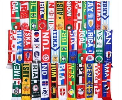 China L&J 32 Custom Shoe Soccer Fans Scarf World Cup National Teams Breathable Customize Ball Fan Scarf Soccer Knitted Banner Others Scarves for sale