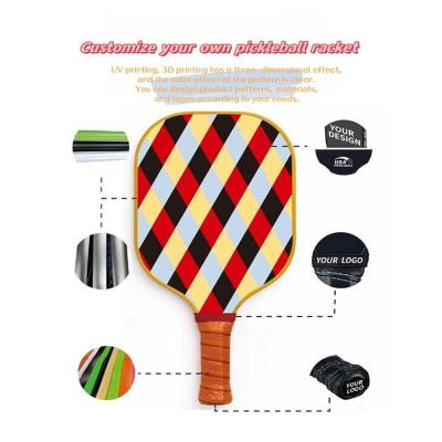 China Customized color 2023 Hot Sale portable glass fiber friction fiber pickle ball pickleball paddle racket for outdoor sports for sale