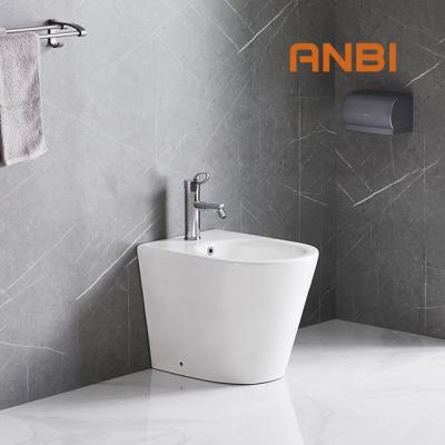 China ANBI Europe Fixture Fully Concealed Sleek White Floor Mounted Ceramic Bidet for sale