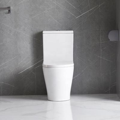 China European Ceramic Rimless CE ANBI Hign Double-Flow End Wash Down Toilet Two-Piece Bathroom Toilet for sale