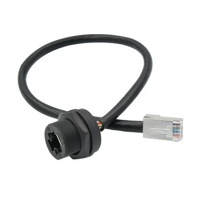 China Black 8P8C Waterproof IP67 Rj45 Ethernet Connector Waterproof Wire Connector for sale