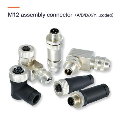 China TPU/PA Connector Insert M12 Waterproof Connector Rated Current 4A Pins 3 4 5 6 8 12 17 for sale