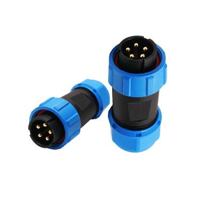 China SP21 5 Pin Waterproof Electrical Connectors Male Ingepaste Kabelschakelaar Te koop