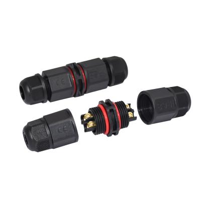 China Nylon LED Waterproof Connector No Soldering 2pin 3pin 4 Pin Cable Connector L Type for sale