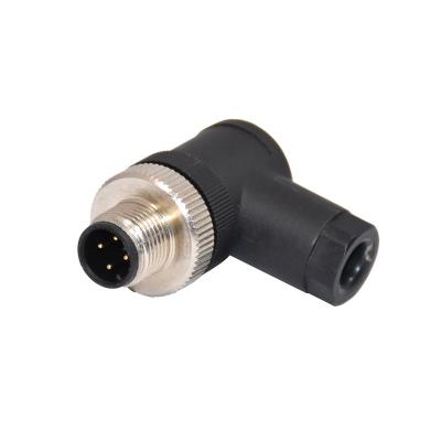 China M12 4pin D Coding Male  straight screw assembly waterproof connector  M12 installed connector for sale