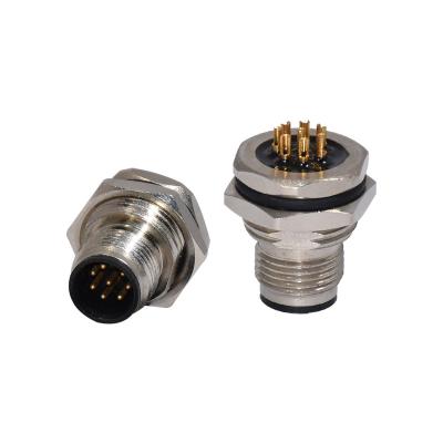 China Tipo impermeável conector da solda do conector 300V 8 Pin Straight da automatização de fábrica M12 à venda